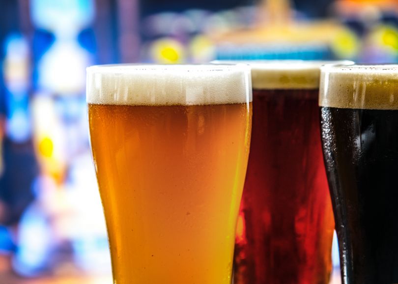 three glasses of beer