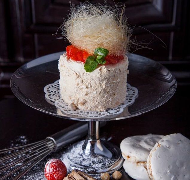 elegant dessert with berries