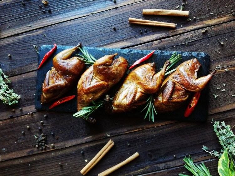 dish with fried chickens