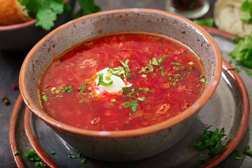 Classic Ukrainian borscht