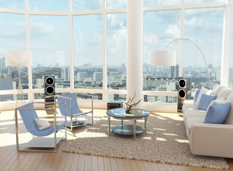 interior of room with panoramic windows