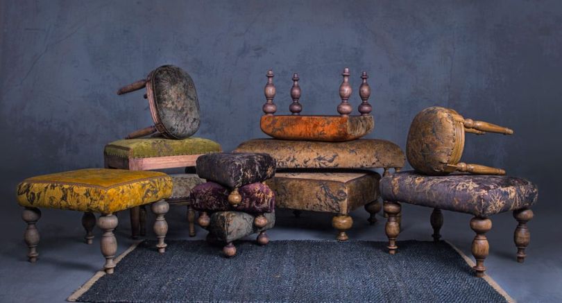 vintage poufs