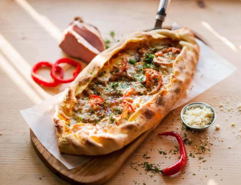 Carpathian pizza in Lviv