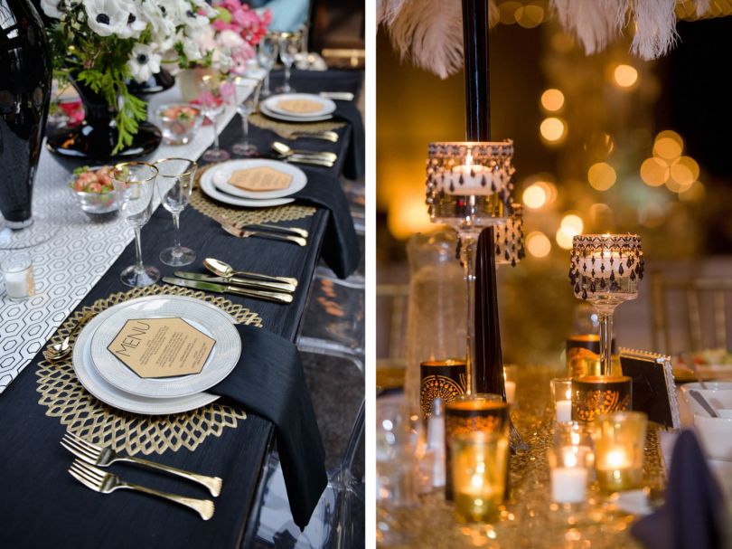 Retro New Year's Eve table decor
