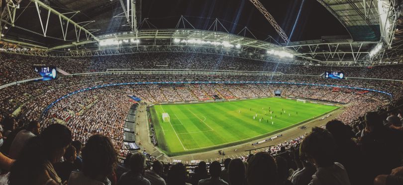 Stadium watches football
