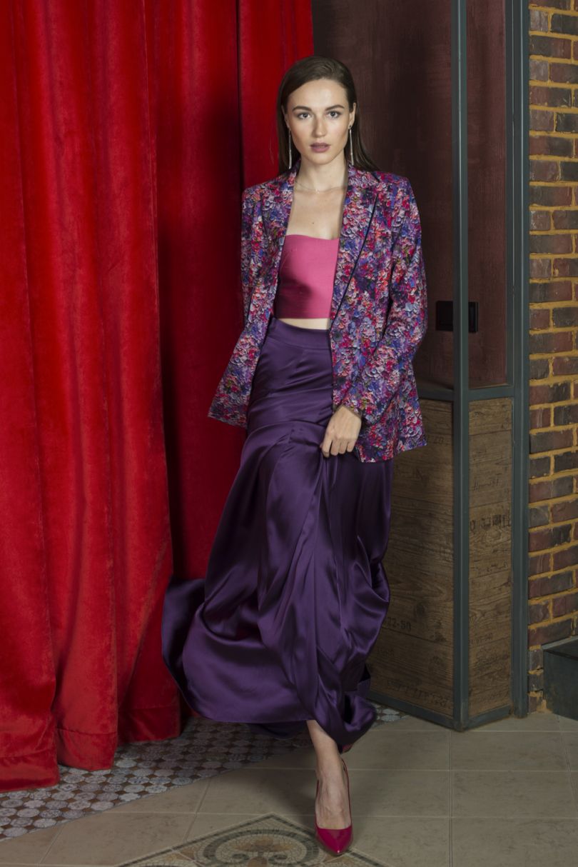 Girl dressed in Couture de Fleur for a new year show