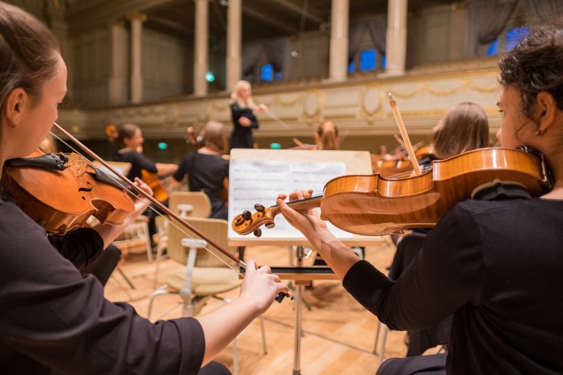 Orchestra playing