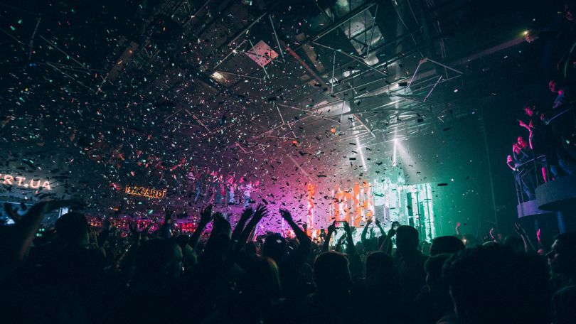 crowd dancing in nightclub