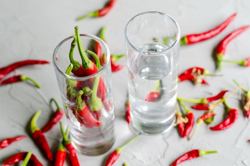 Horilka with peppers