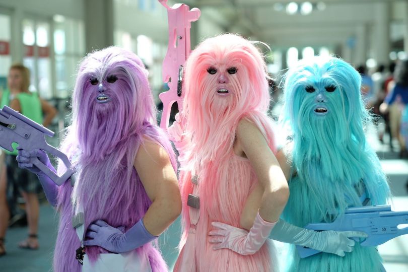 three cosplayers