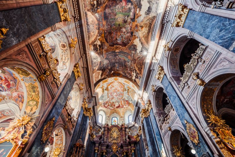 view inside the old church