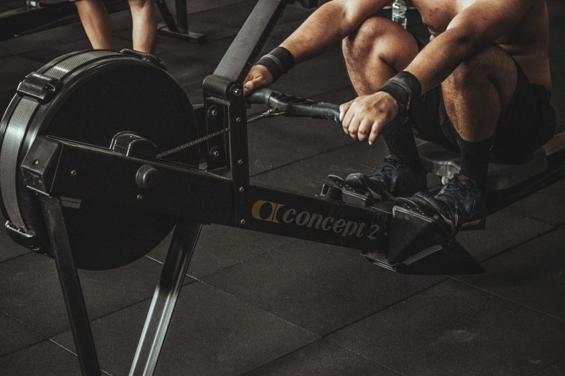 Close up of fitness weight stack