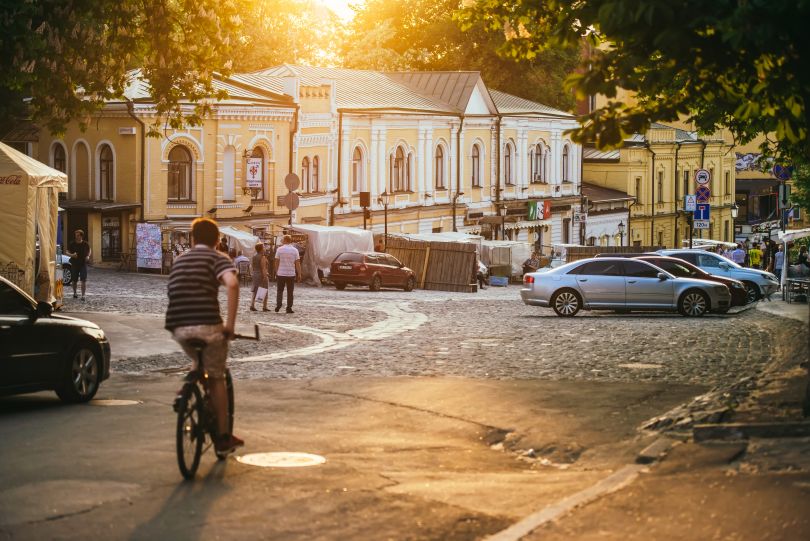 Guy on the bike on Podil