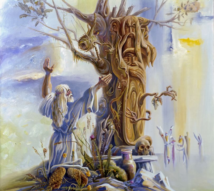 wooden idol worshiping