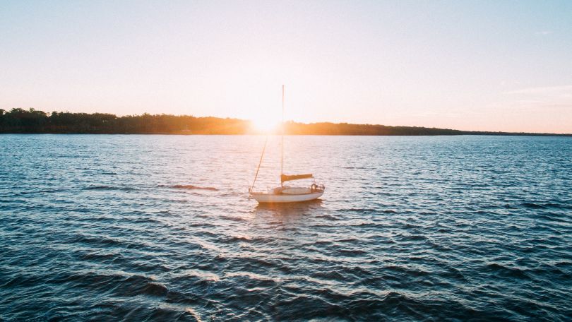 sailboat on river