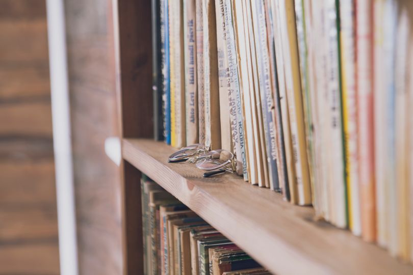 many books on shelves