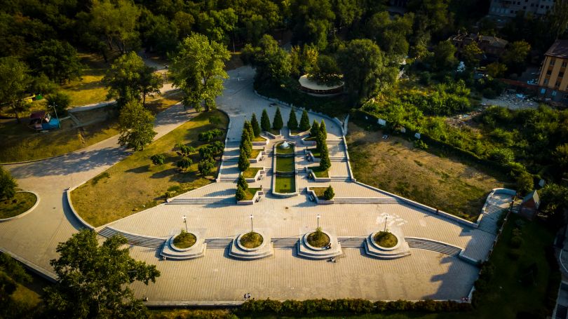 Aerial view of a park