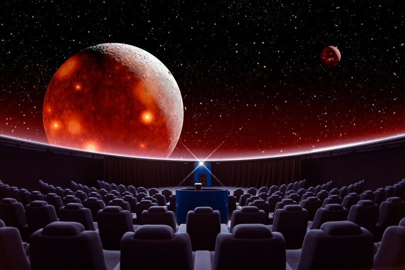 Huge planetarium projector dome
