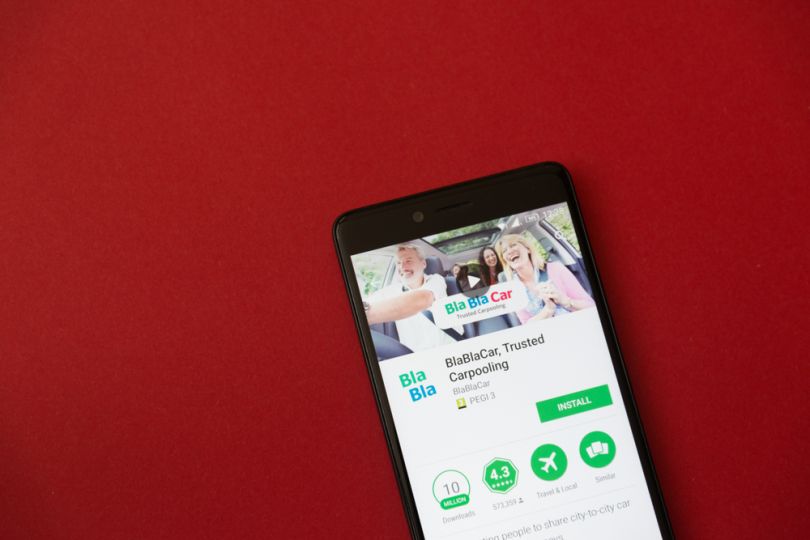 BlaBlaCar app on the phone