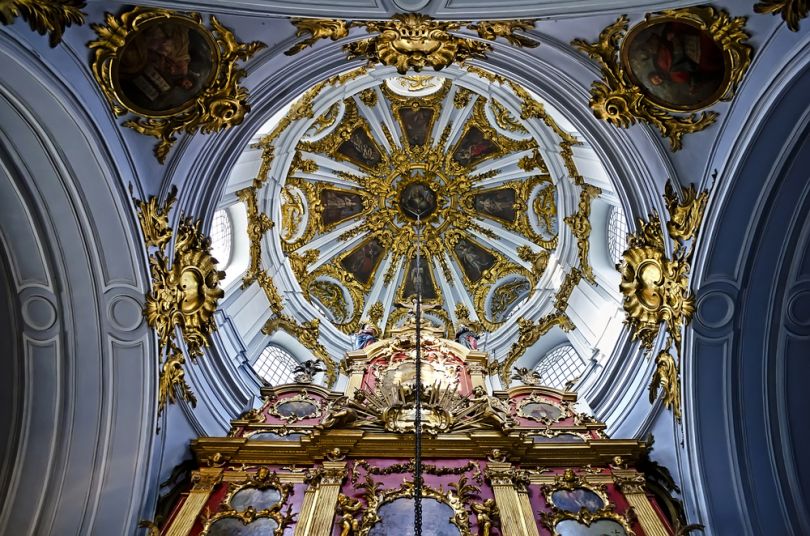 Interior and ceiling of St Andrew's church in Kyiv