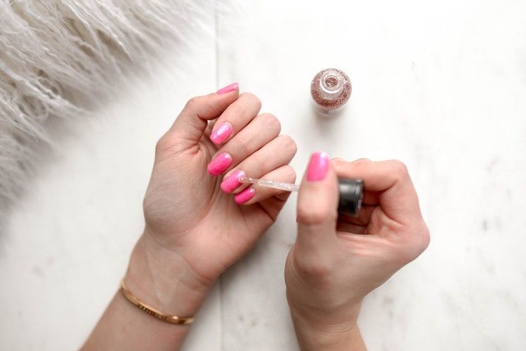 Girl doing her nails