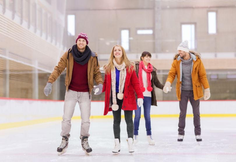 People on a skating rink